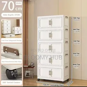 Plastic Foldable Wardrobe / Storage Cabinet (5 Layers)