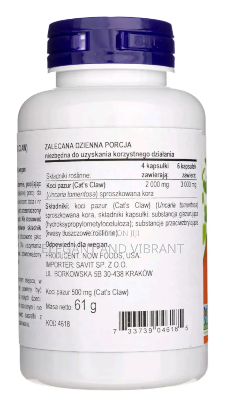 Cats Claw 500mg From Now, Infection Support