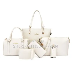 6in1 Stylish Woven Leather Handbag