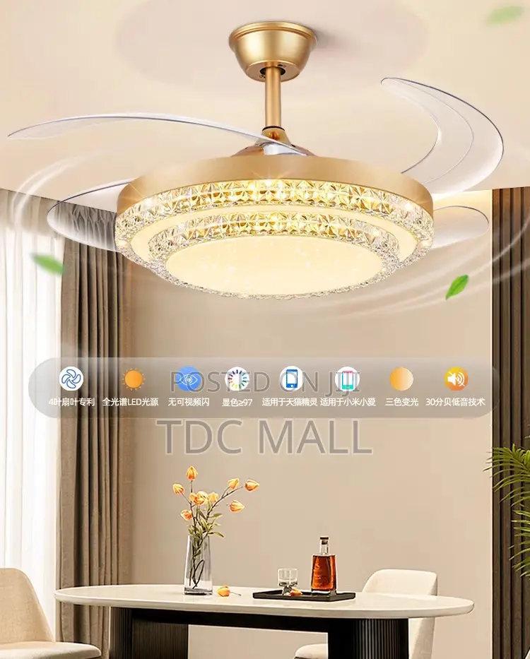 Luxury Fanlight With Bluetooth + Remote Control