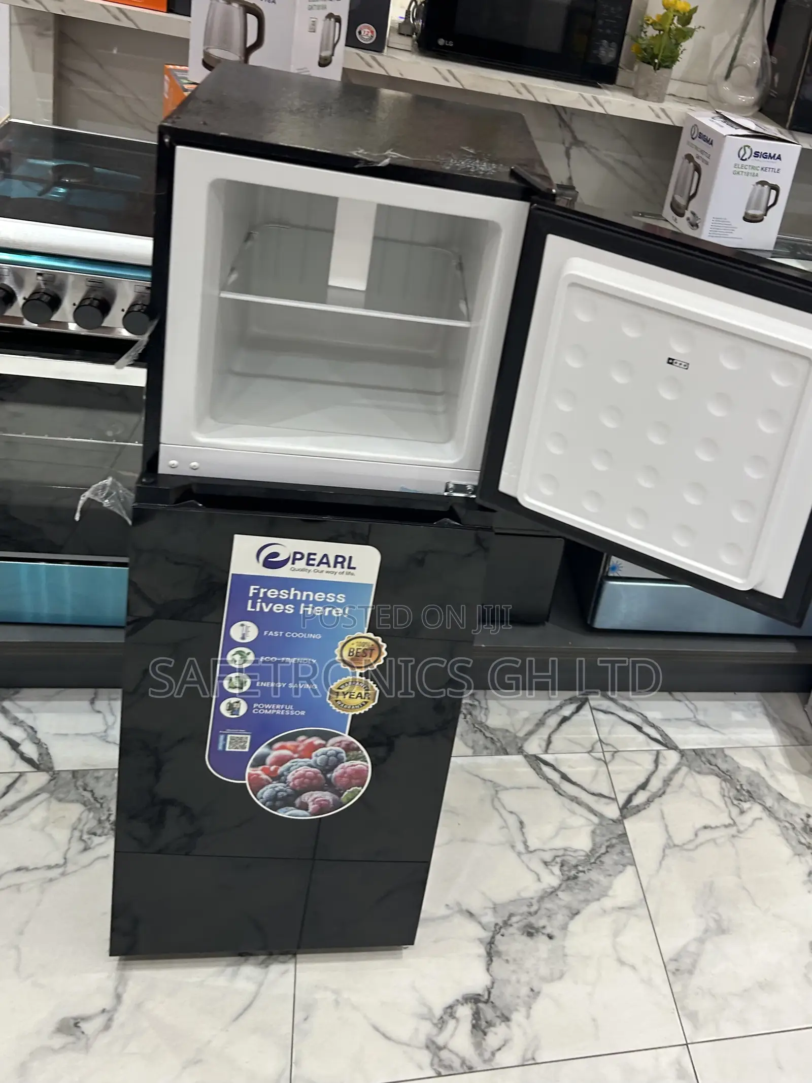 Pearl Black Extra Cooling 136l Top Mount Pf-216tbg Mirror Finish