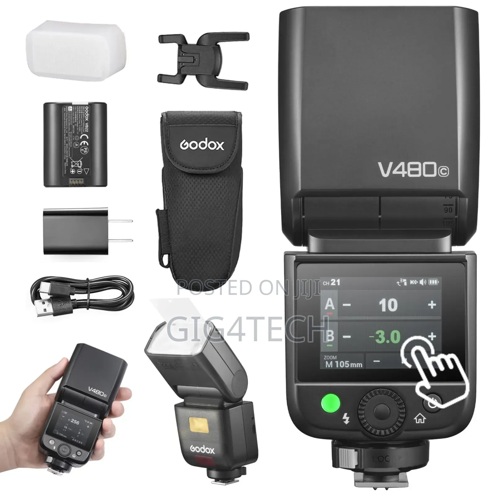 Canon V480c Ttl Lithium-ion Camera Hot Shoe Flash With Screen