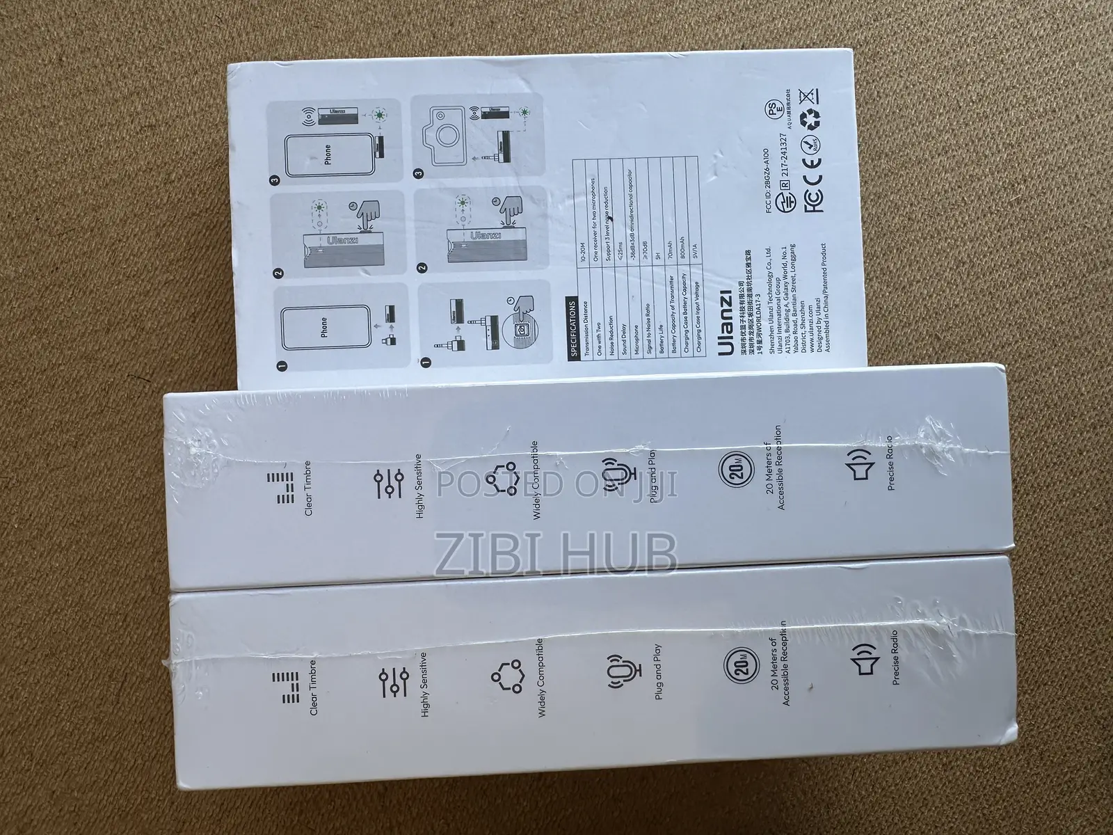 Ulanzi A100 Wireless Microphone Lavalier Mic for iPhone ,Camera