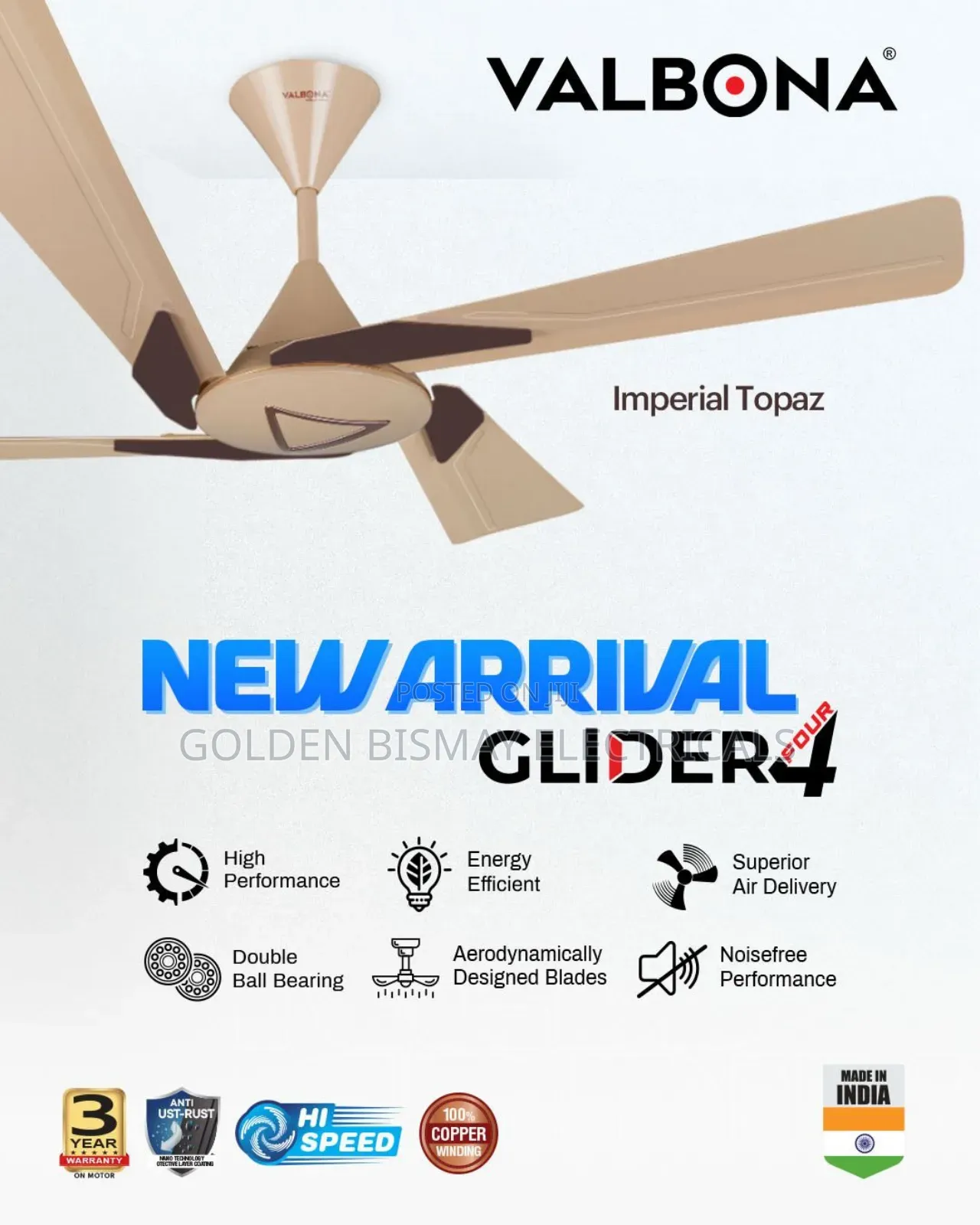 Valbona 4 Blade Ceiling Fan
