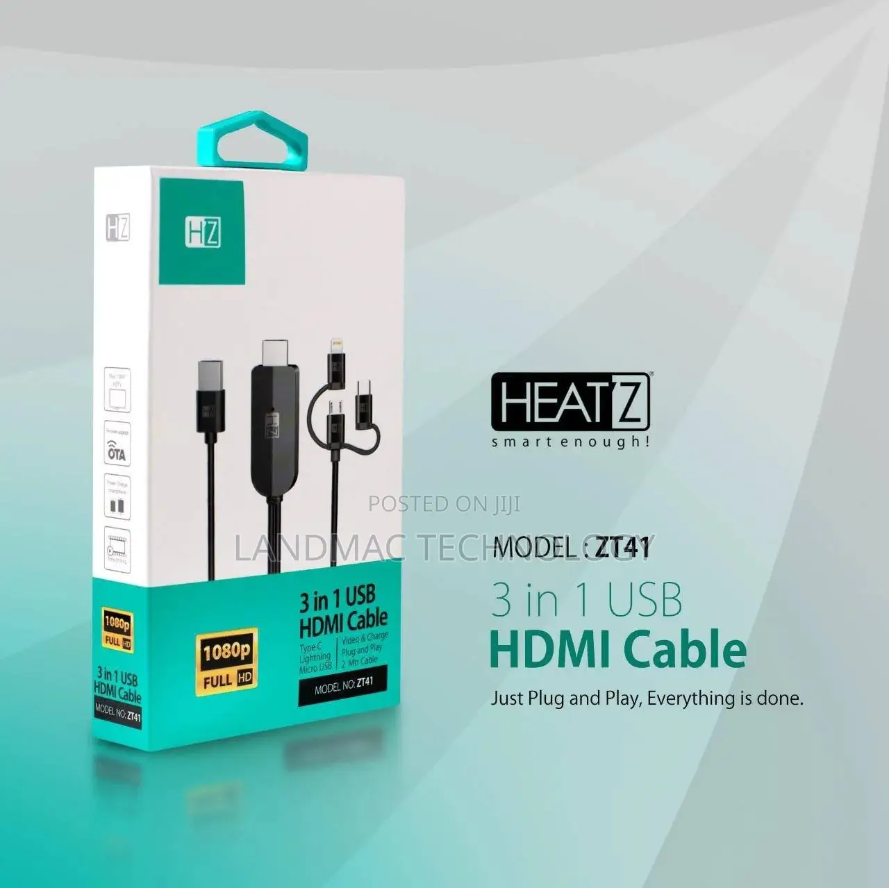 3 in 1 Usb to Hdmi Cable Converter Model Zt57 Heatz