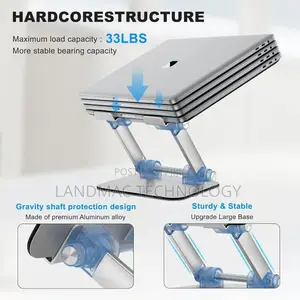 Adjustable Laptop Stand for Desk, Metal Foldable Laptop Riser Holder