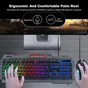 Wolf Tf-600 Keyboard and Mouse Set Metal Plate Desktop Computer Game