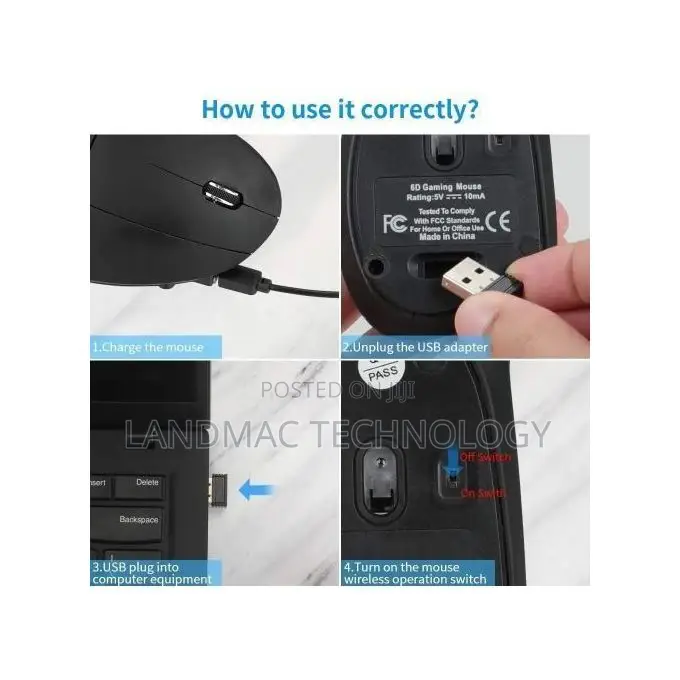 2.4g Wireless Mouse Gaming Computer Mice Rechargeable