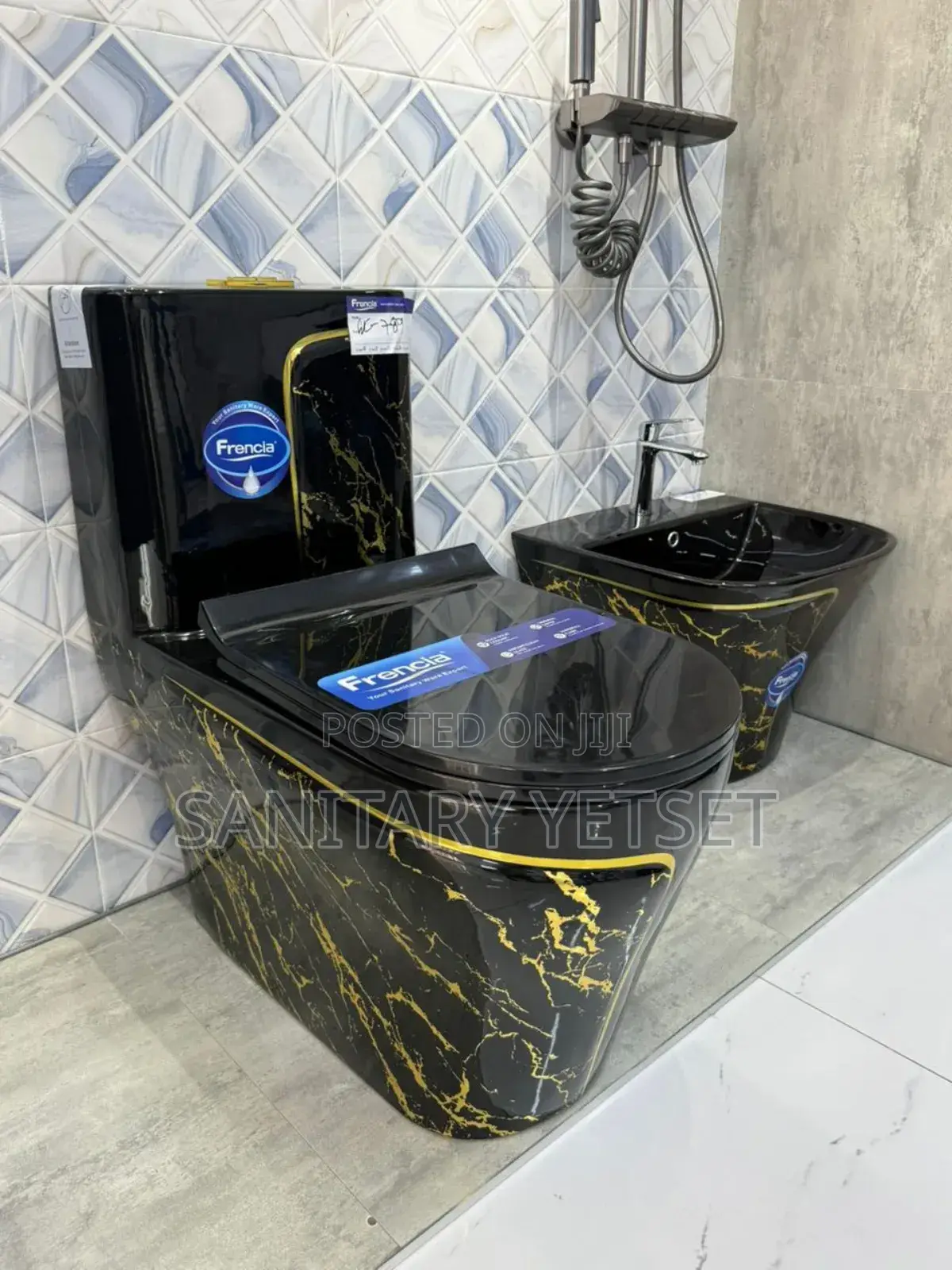 Black and Gold Water Closet
