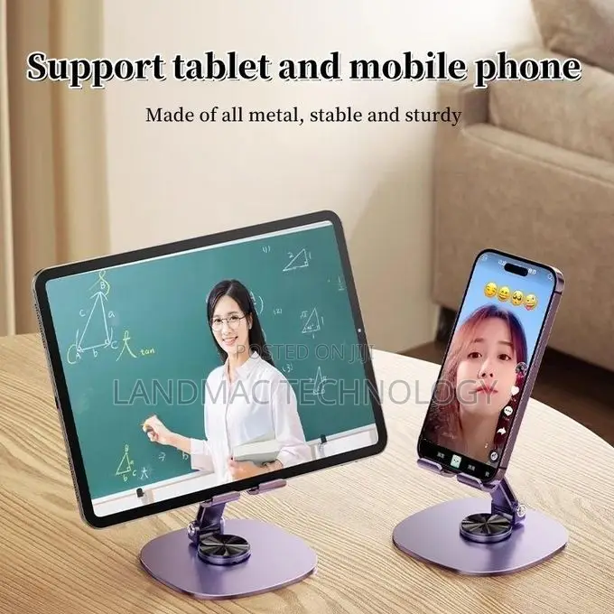 All-Metal Desktop Phone Tablet Stand Folding and Rotating
