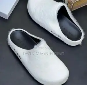Marni Fussbett Sabot Calf-Hair Slippers
