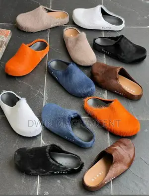 Marni Fussbett Sabot Calf-Hair Slippers