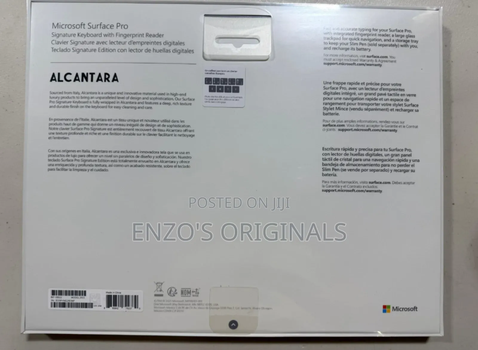 Microsoft Surface Pro 8, 9 , X & 11 Keyboard With Fingerprint Scanner