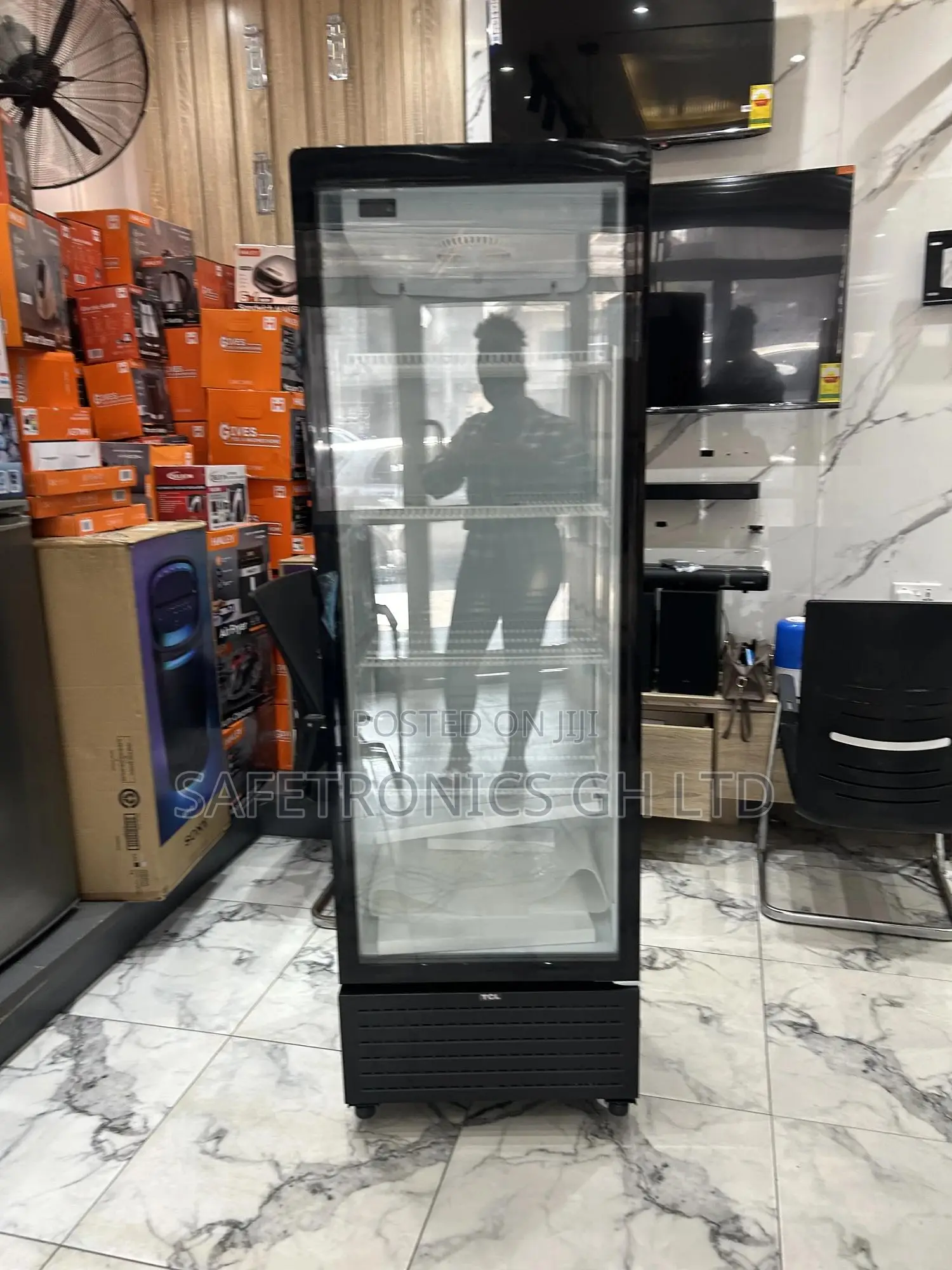 Unique Fast TCL Glass Display Black Singledoor Fridge