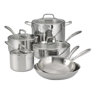 Tramontina Stainless Steel Tri-Ply Clad 10-Piece Cookware Set