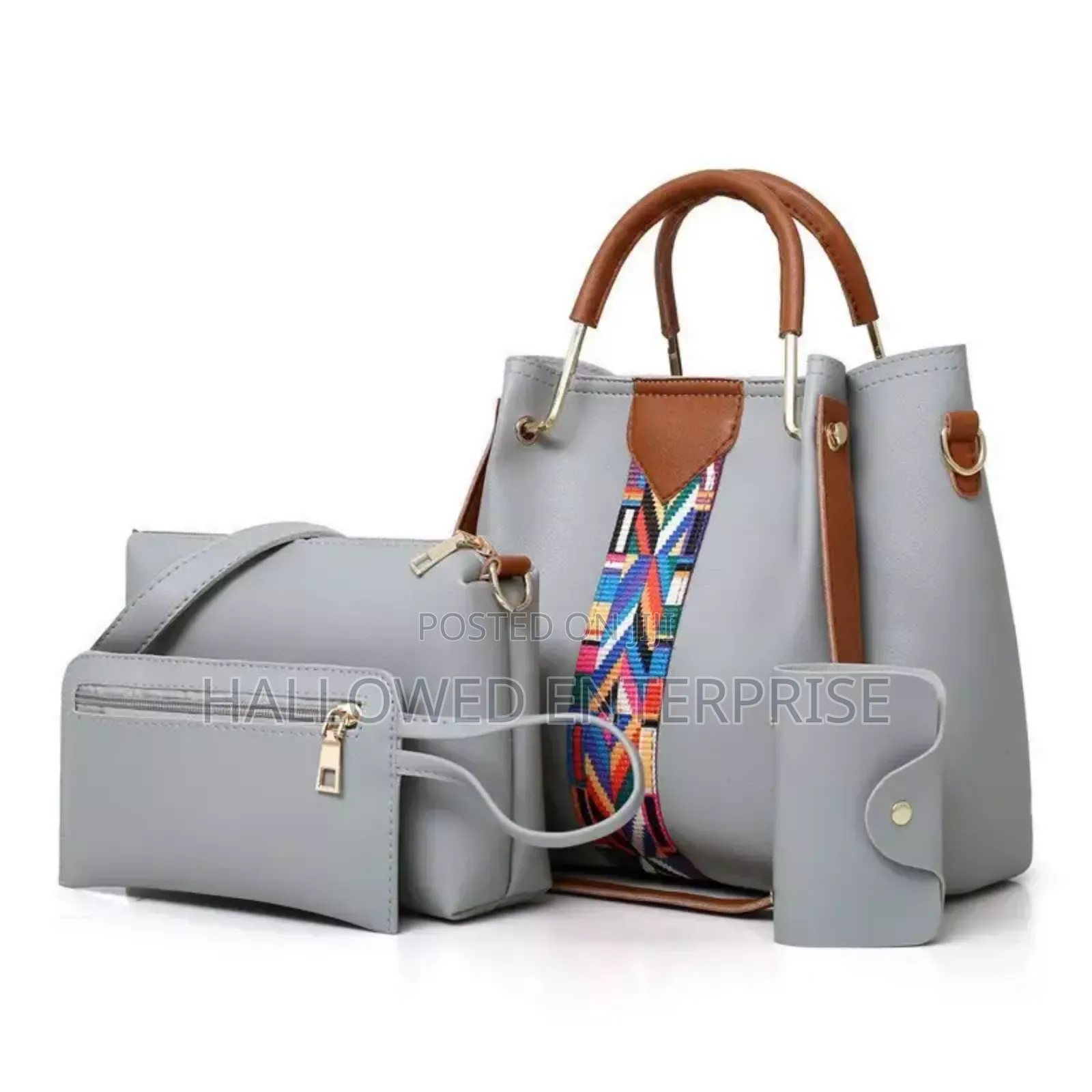 High Quality Leather Pu Handbag 4pcs in 1set
