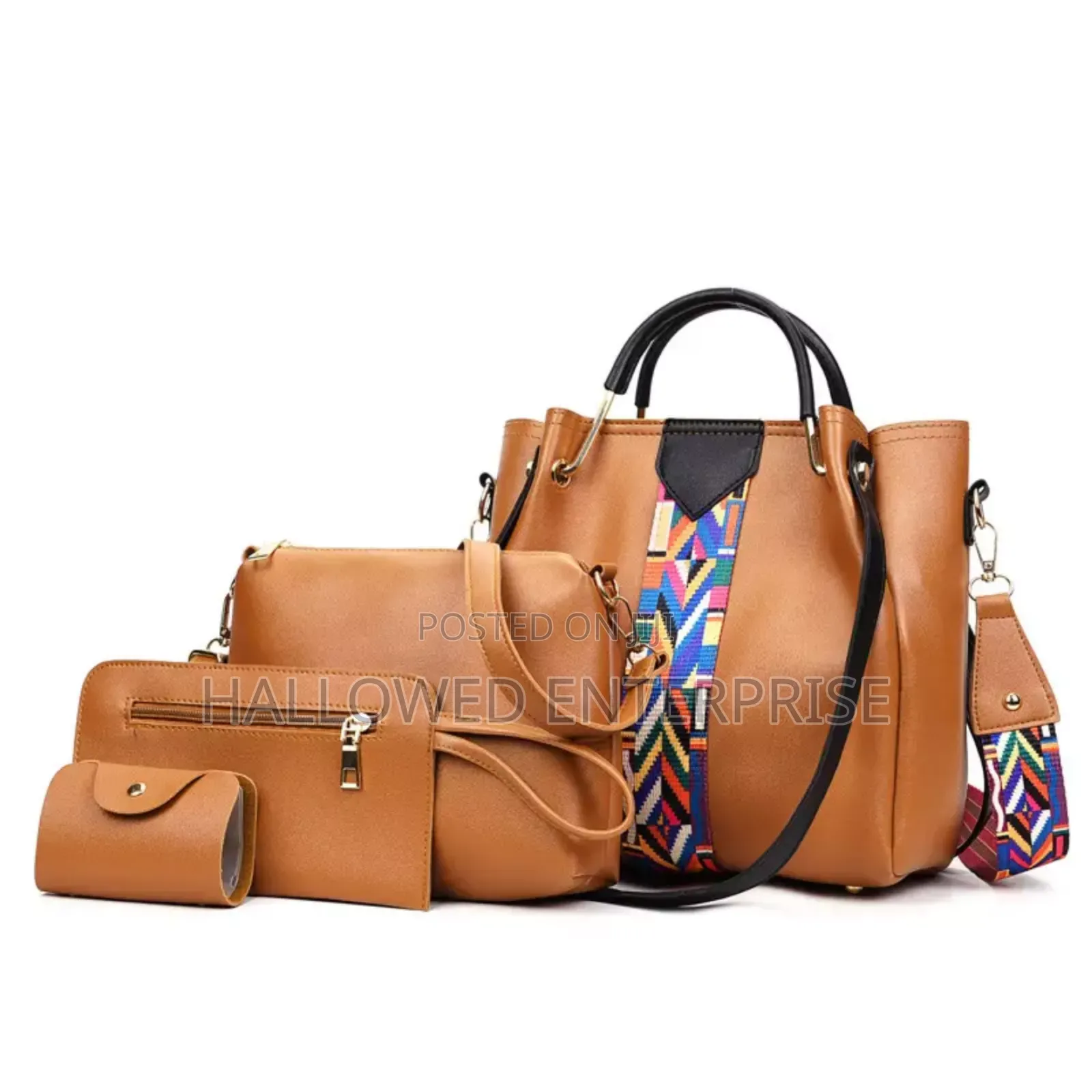 High Quality Leather Pu Handbag 4pcs in 1set