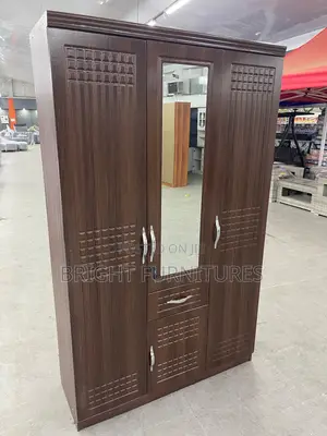 Coffee Color Wooden Wardrobe (3 Doors )