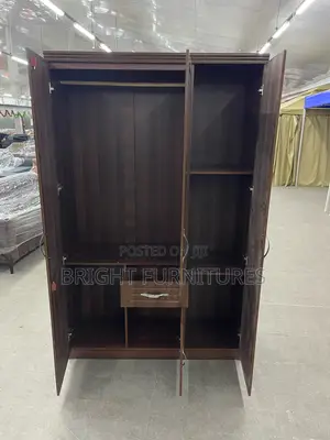 Coffee Color Wooden Wardrobe (3 Doors )