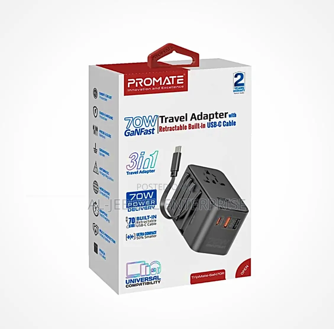 Promate 70 Watts Travel Adapter