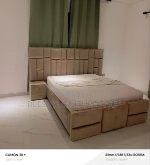 Over Size Double Bed Frame With Side Drawers