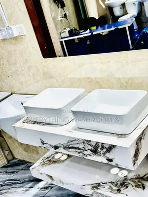 Luxurious 100cm Double Bowl Marble Vanity Cabinet Basin