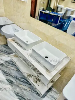 Luxurious 100cm Double Bowl Marble Vanity Cabinet Basin