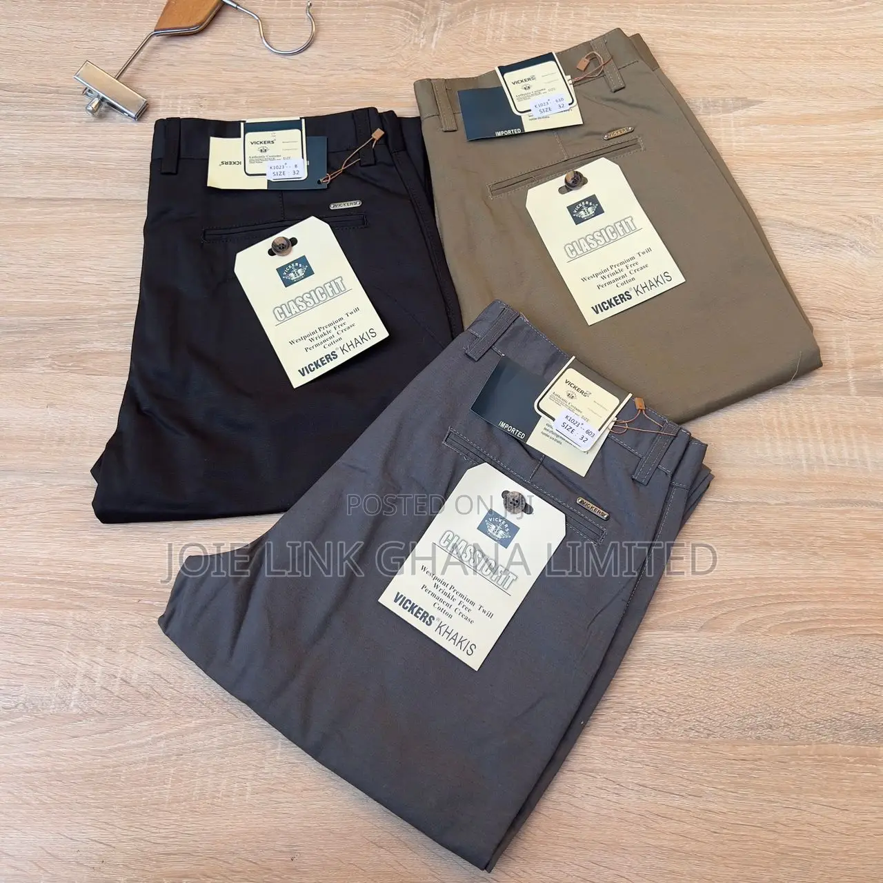 Vickers Khaki Trousers - (Non-Stretch)