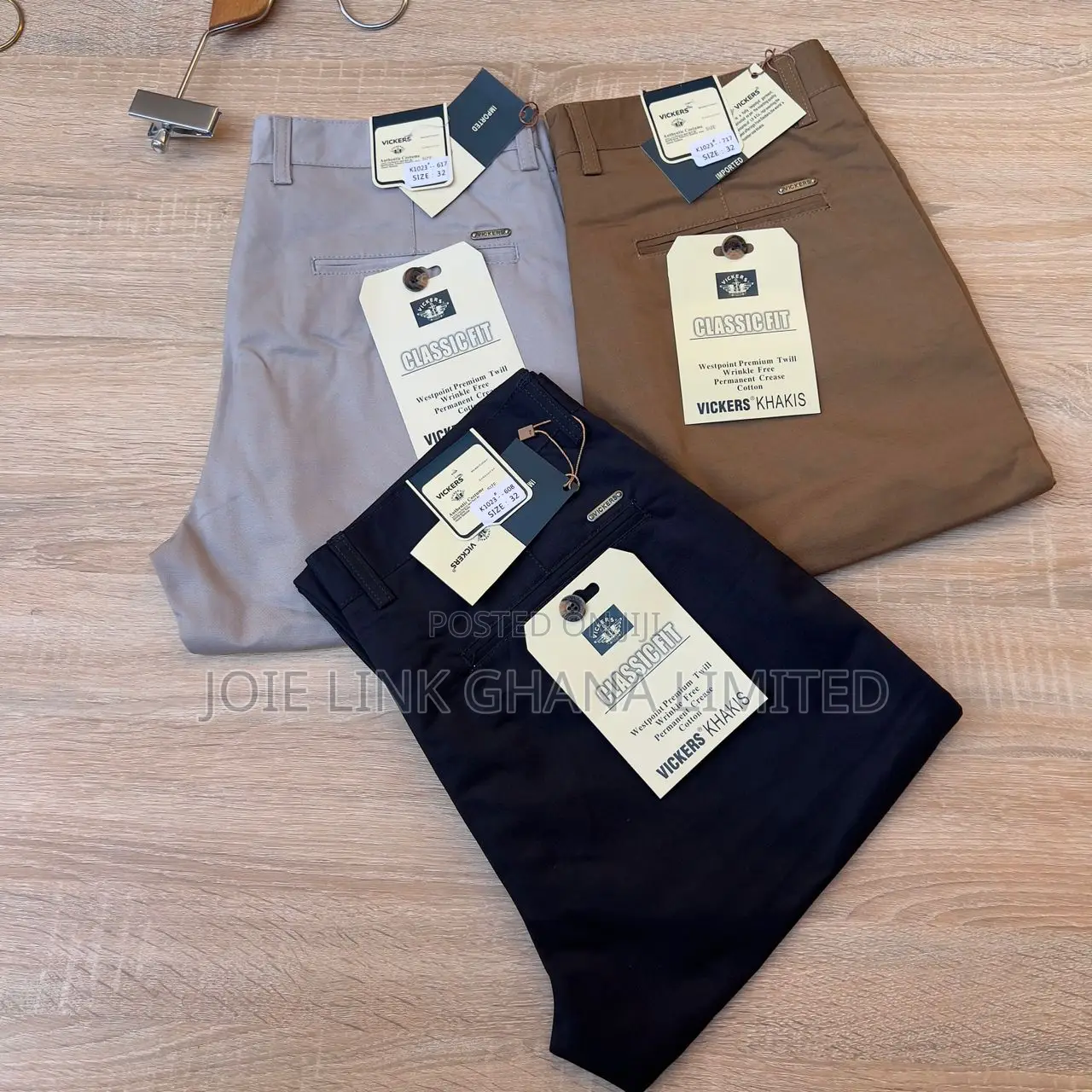 Vickers Khaki Trousers - (Non-Stretch)