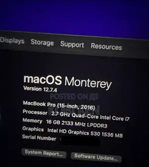 Laptop Apple MacBook Pro 2016 16GB Intel Core i7 SSD 512GB