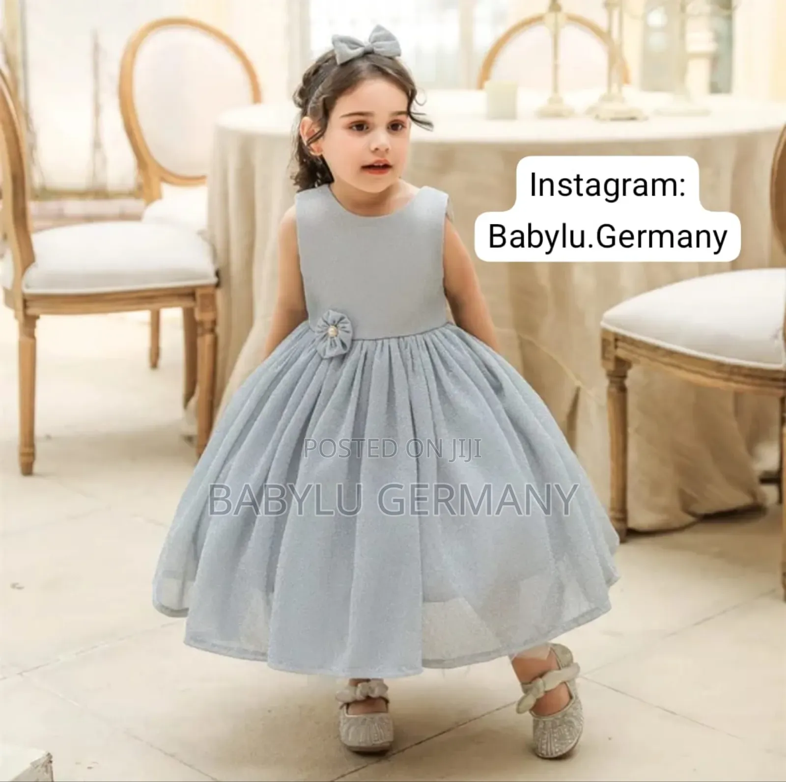 Silver Princess Dress With Matching Head Band