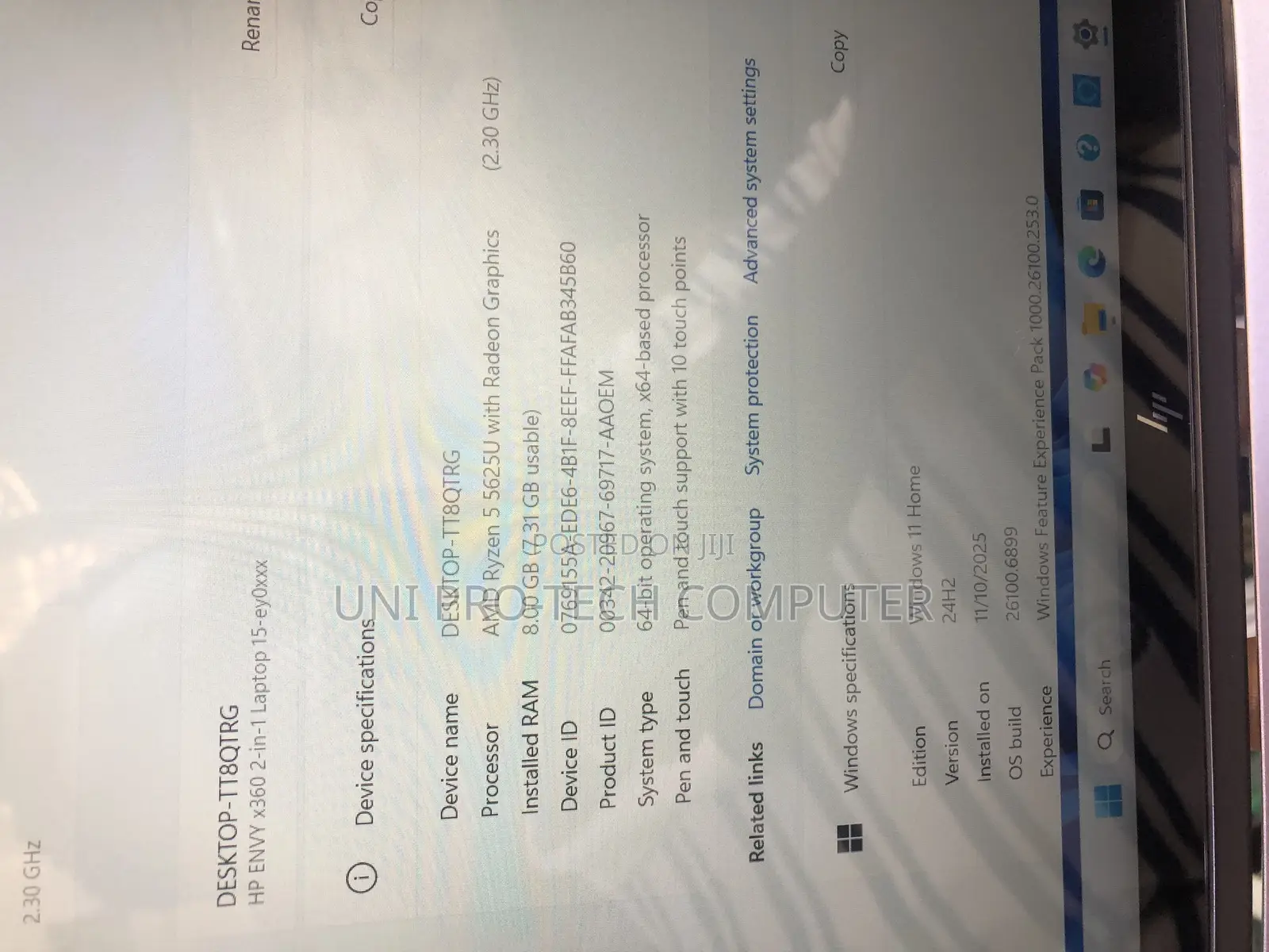 Laptop HP Envy 15-Ep0xxx 8GB AMD Ryzen 5 SSD 256GB