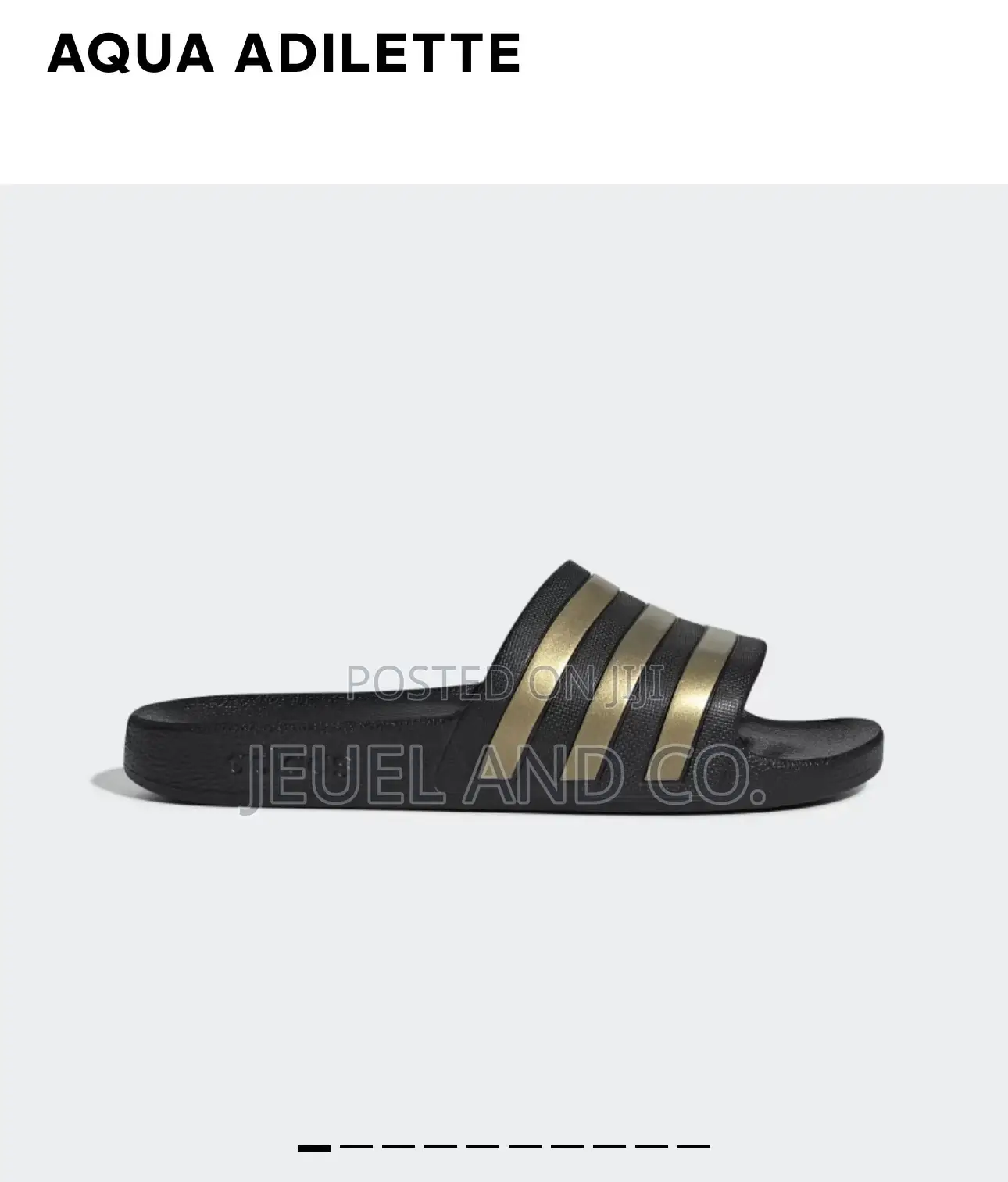 Original Adidas Adilette Aqua Slides Black and Gold