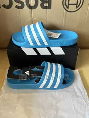 Original Adidas Adilette Aqua Blue and White