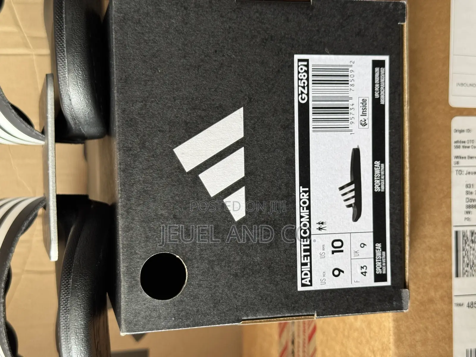 Original Adidas Adilette Comfort Black and White