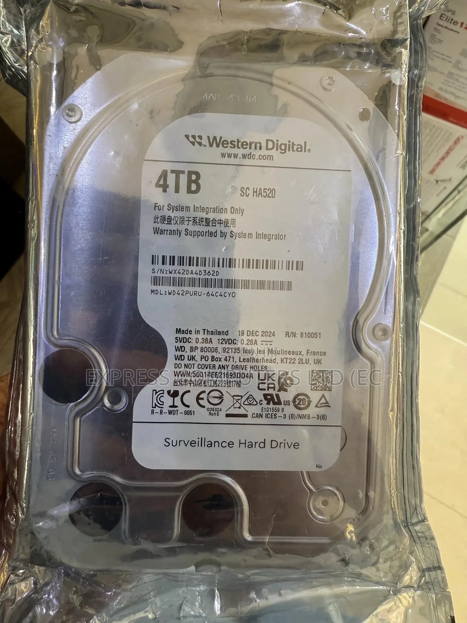 Western Digital 4tb Surveillance 4tb Hard Drive Brand New Sealed