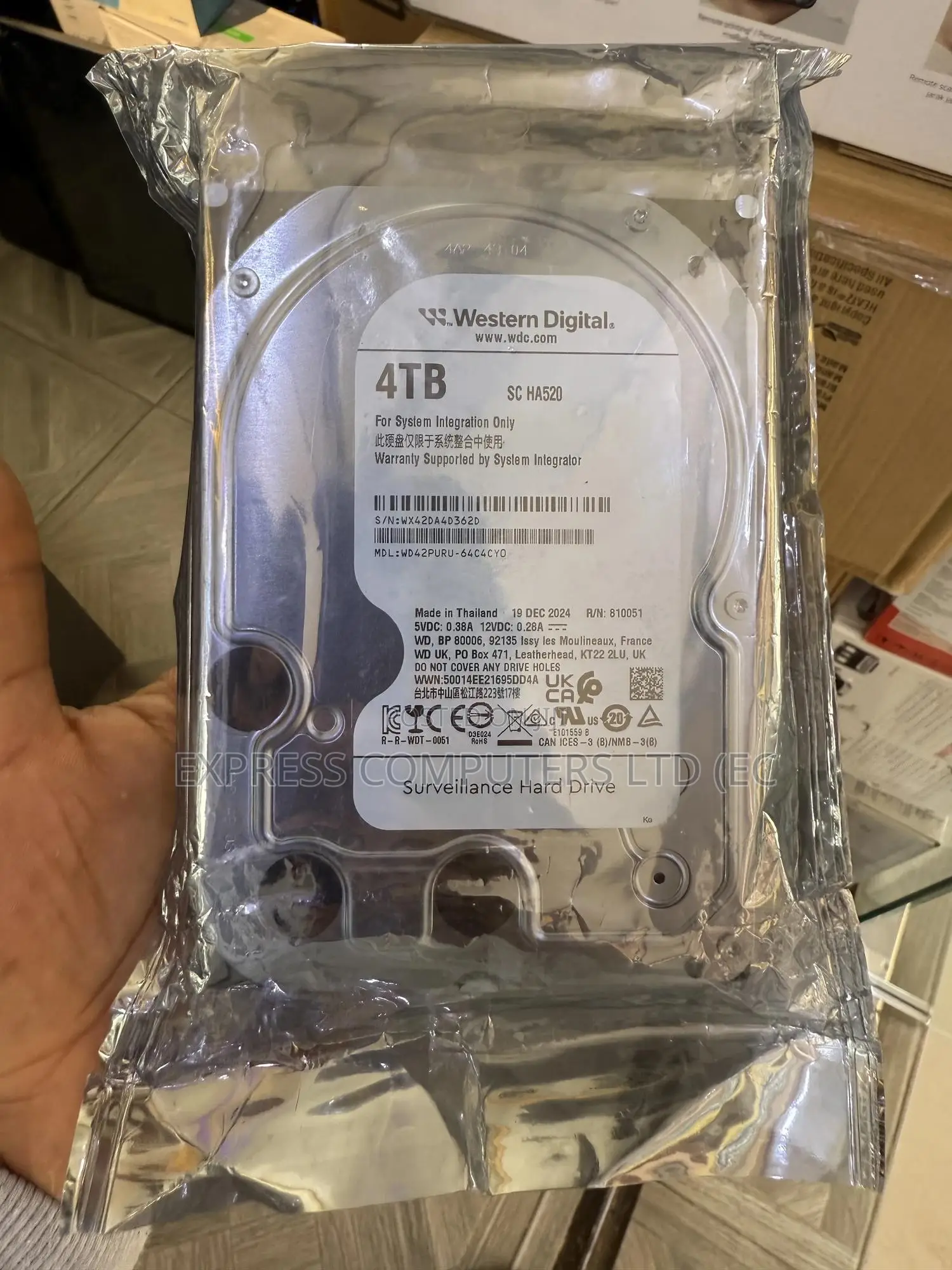 Western Digital 4tb Surveillance 4tb Hard Drive Brand New Sealed