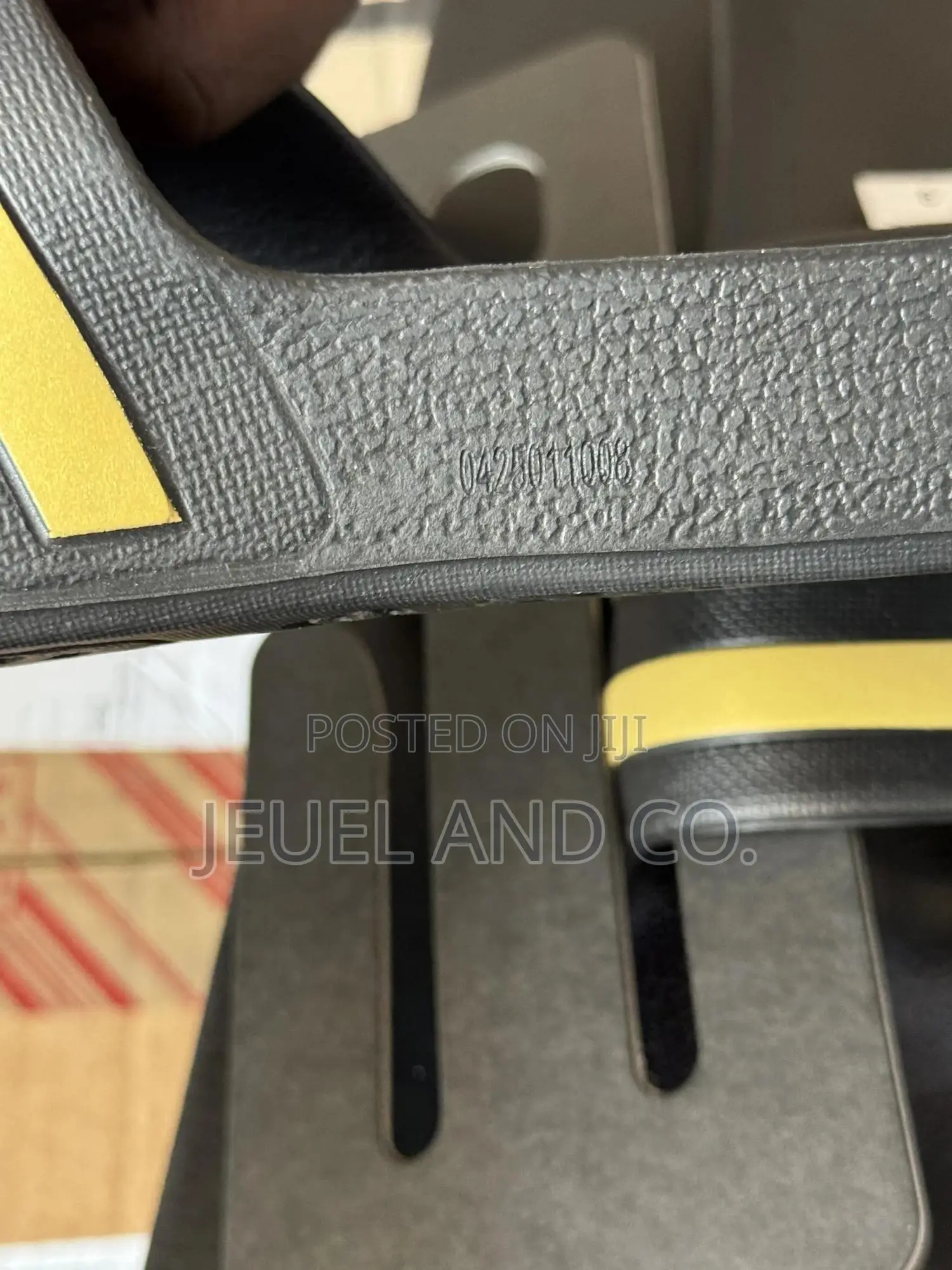 Original Adidas Adilette Aqua Slides Black and Gold