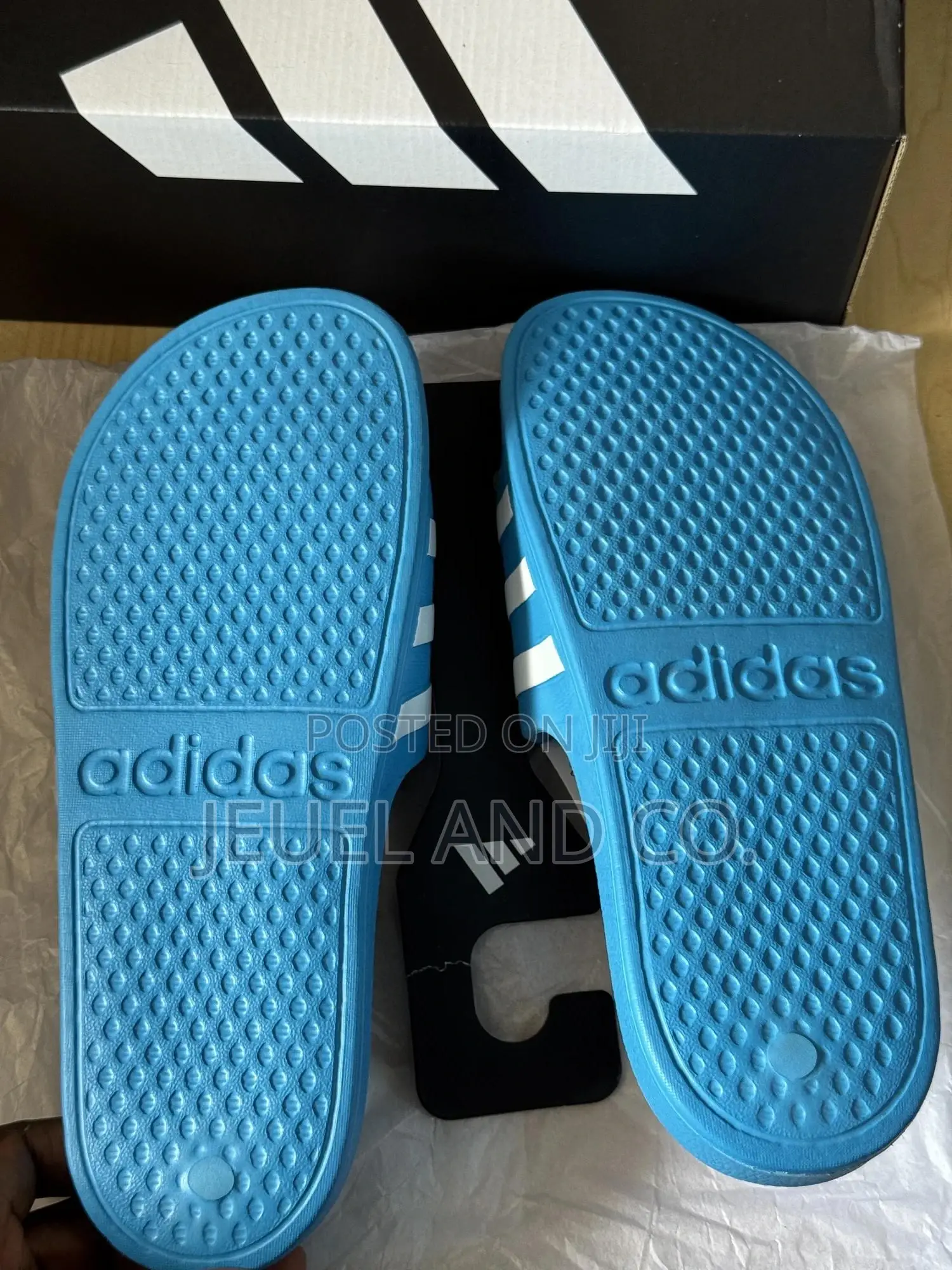 Original Adidas Adilette Aqua Blue and White