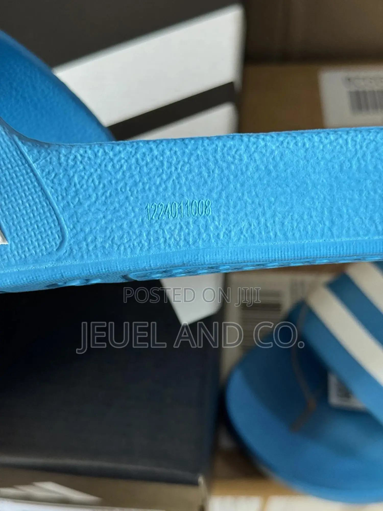 Original Adidas Adilette Aqua Blue and White
