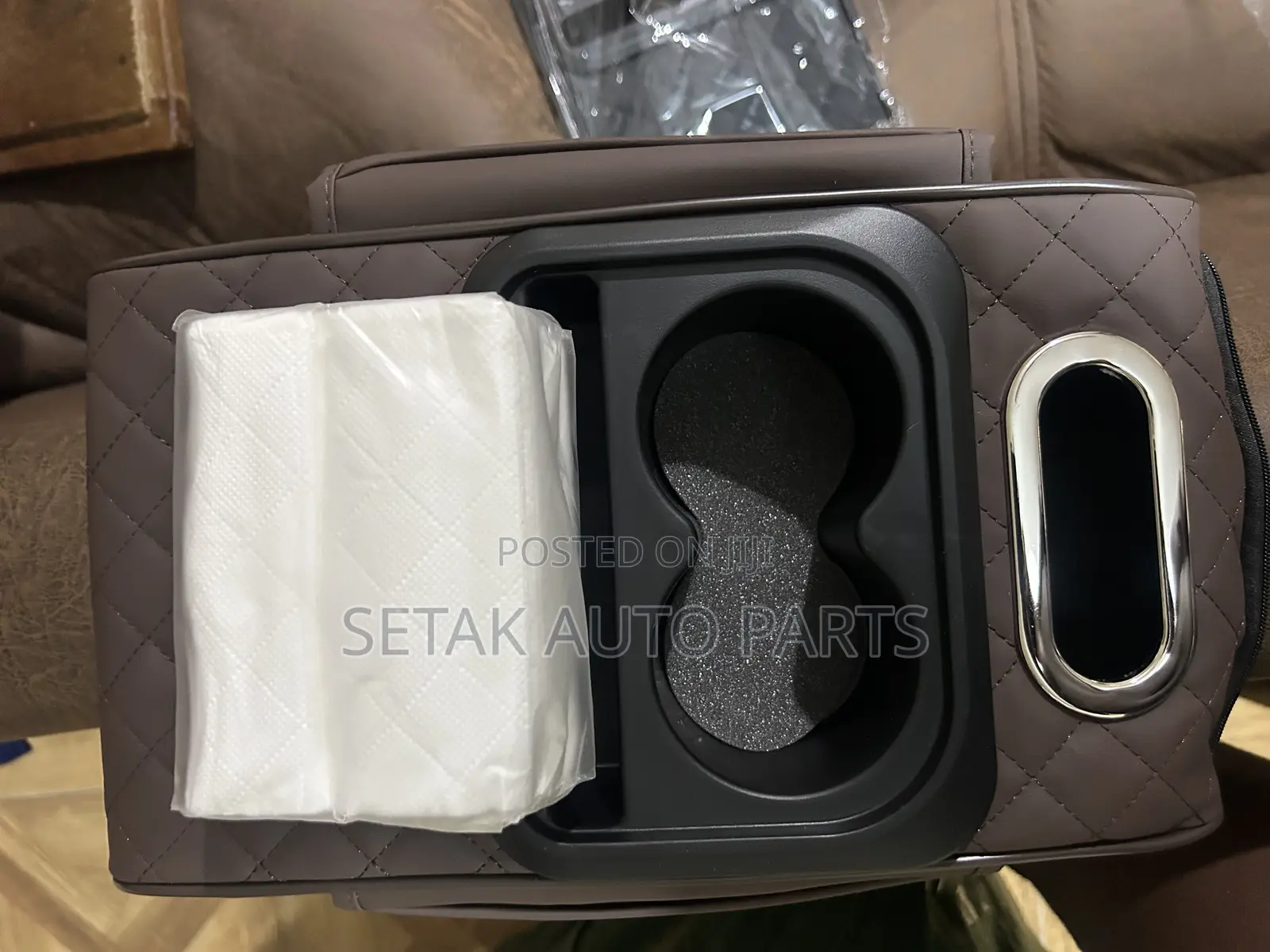 Car Armrest Storage Box Center Organizer Cup Holder Storage Box