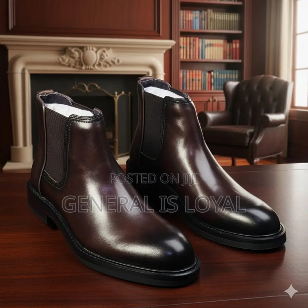 Steve Riots Coffee Leather Men’S Elastic Boot