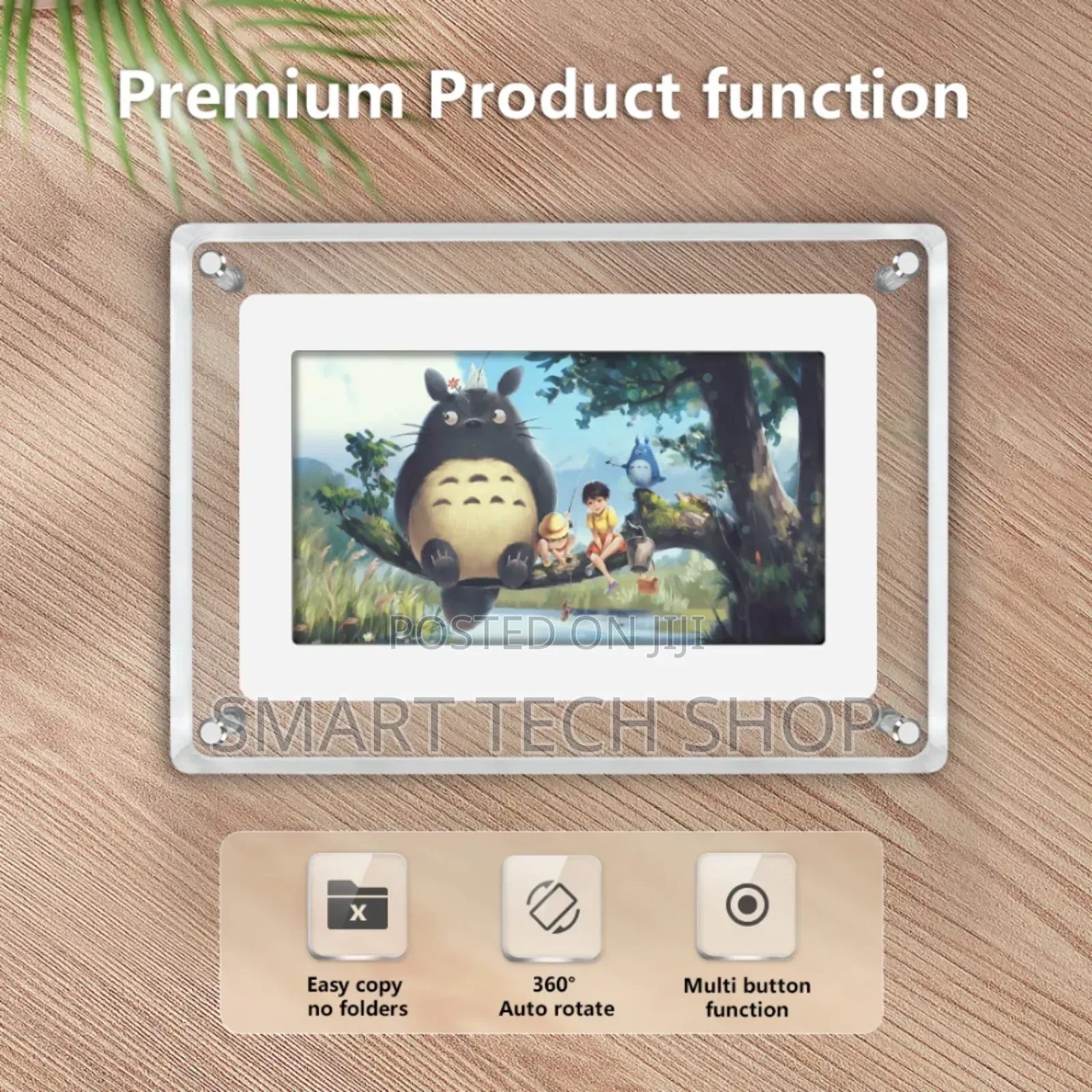 Acrylic Digital Photo Frame 1500mah Battery 7"Ips Screen Speaker 4gb