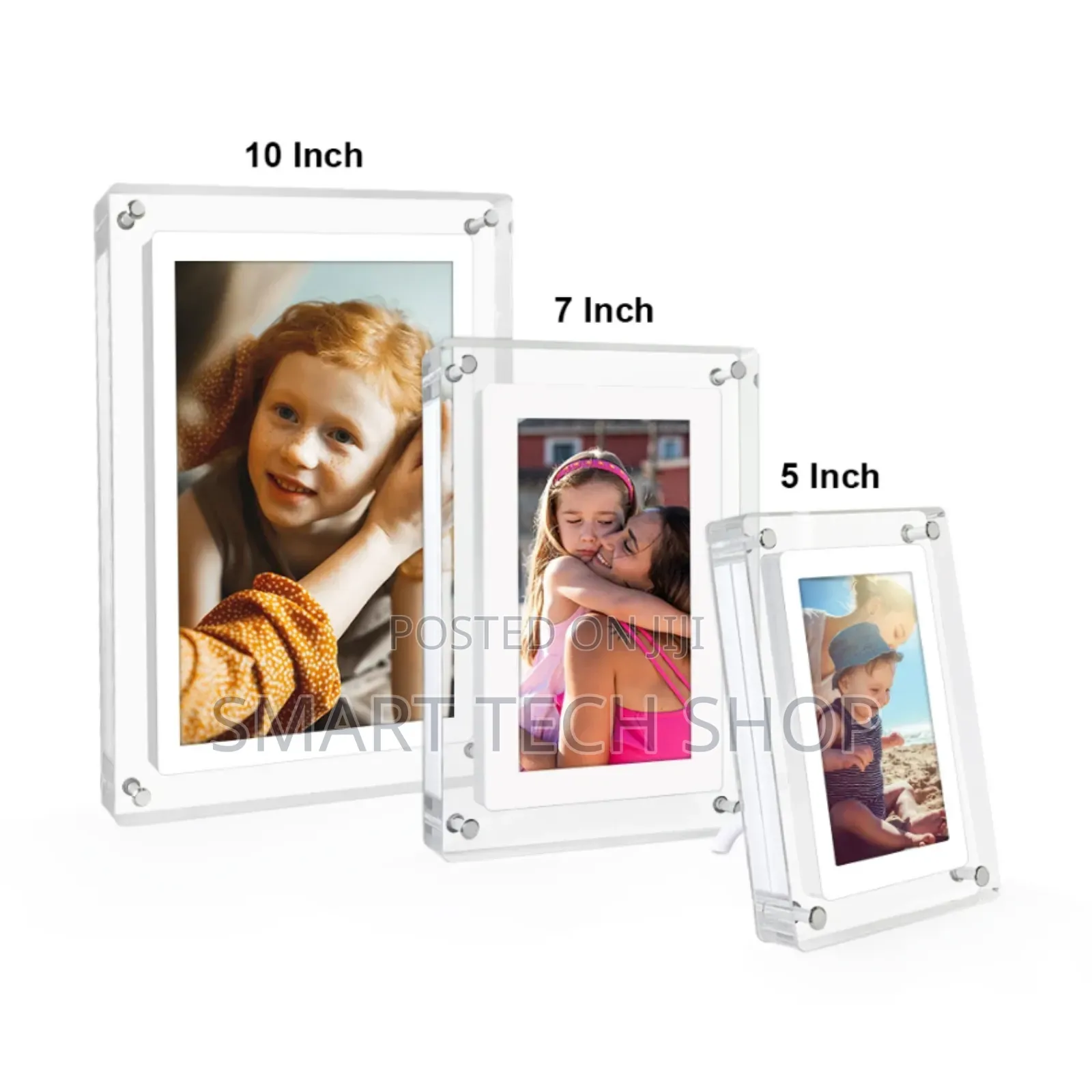 Acrylic Digital Photo Frame 1500mah Battery 7"Ips Screen Speaker 4gb