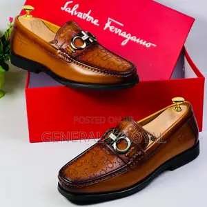 Salvatore Ferragamo Brown Solid Leather Men’S Loafer