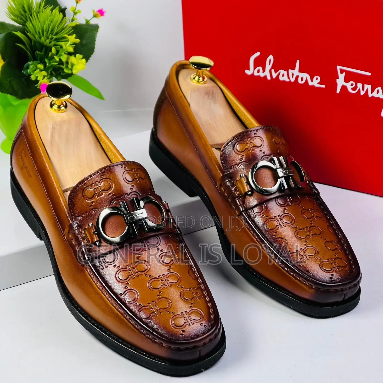 Salvatore Ferragamo Brown Solid Leather Men’S Loafer