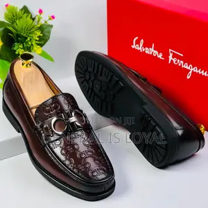 Salvatore Ferragamo Coffee Solid Leather Men’S Loafer