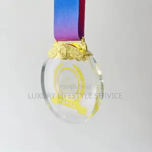 Crystal Glass Medal With Customisation