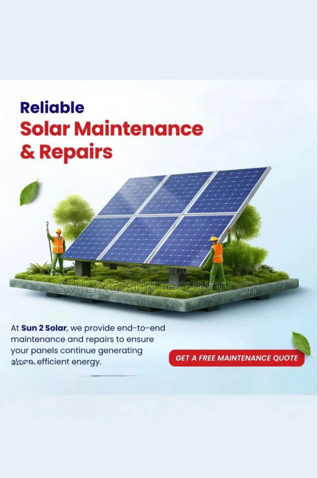 Professional Solar Panel Maintenance Cleaning Service
