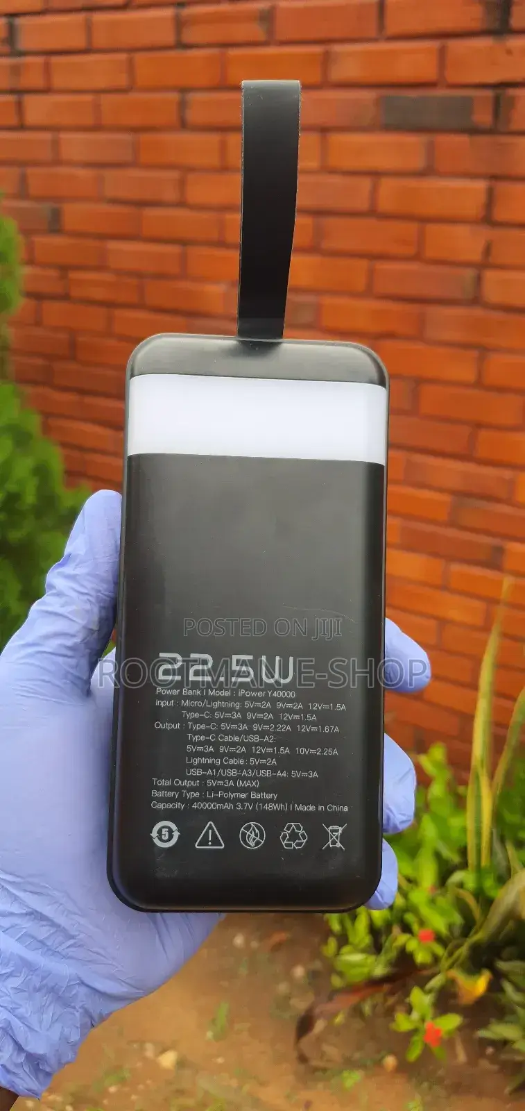 (7 Port) Fast Charge Power Bank 40,000mah Capacity